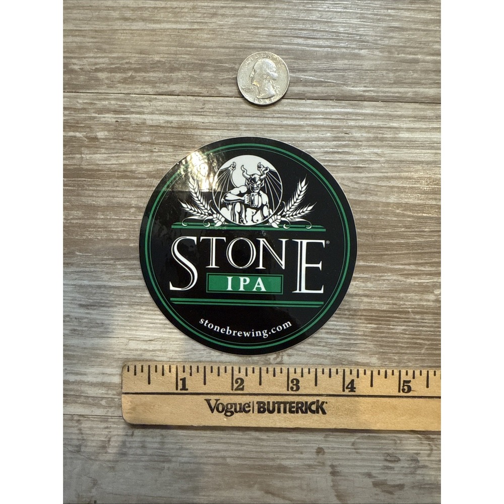 Stone Brewing Company Beer Sticker 4 Inch - Stone IPA"with Gargoyle - California
